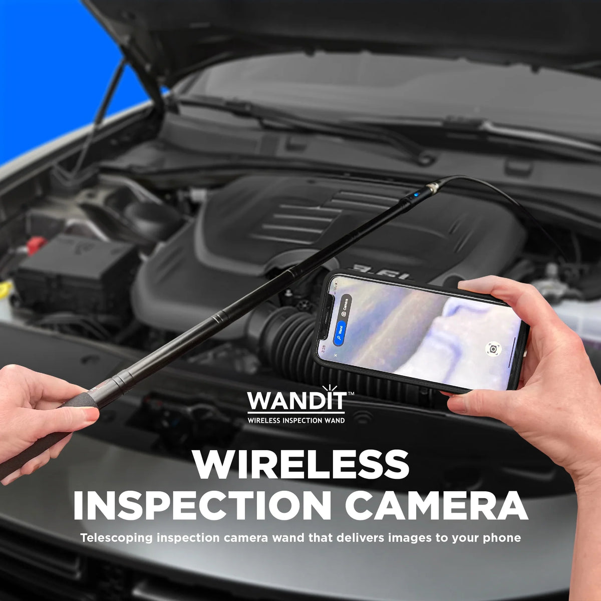 360 41 Wand WANDIT with Inspection - Inspect - Your Extendable, Inspection Capture Anything, Light - Degree Anywhere, to Images Flexible Wireless - Rechargeable Camera Phone Camera Anytime Inch