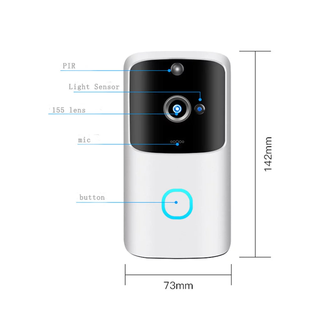 Doorbell Motion Wifi Doorbell Hd Camera Operated for & Vision Night Audio Wireless Ios&Android Speaker Video