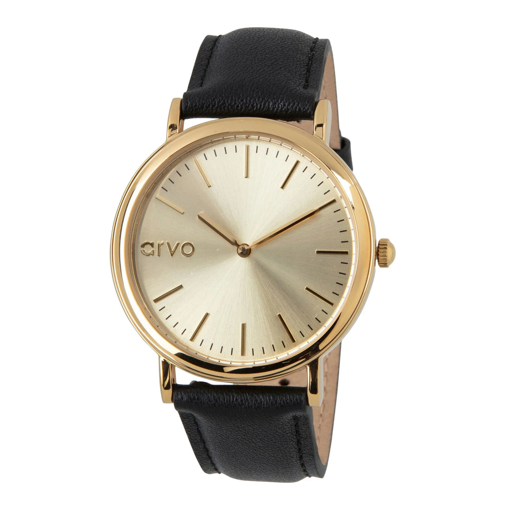 Arvo Black Watch Gold - Leather Time Sawyer