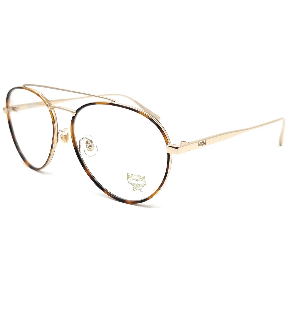 Aviator MCM Gold-Havana 55x16x145 723 Eyeglasses 2121 Shiny Unisex