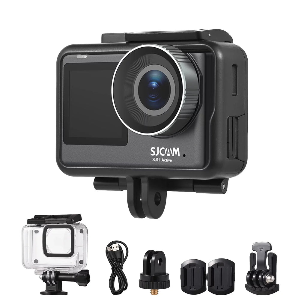 Camera Case Dual Streaming, Mini Anti-Shake, Supports Action 20MP, Screen, with Waterproof, SJ11Active Waterproof Live - and Adapters Comes