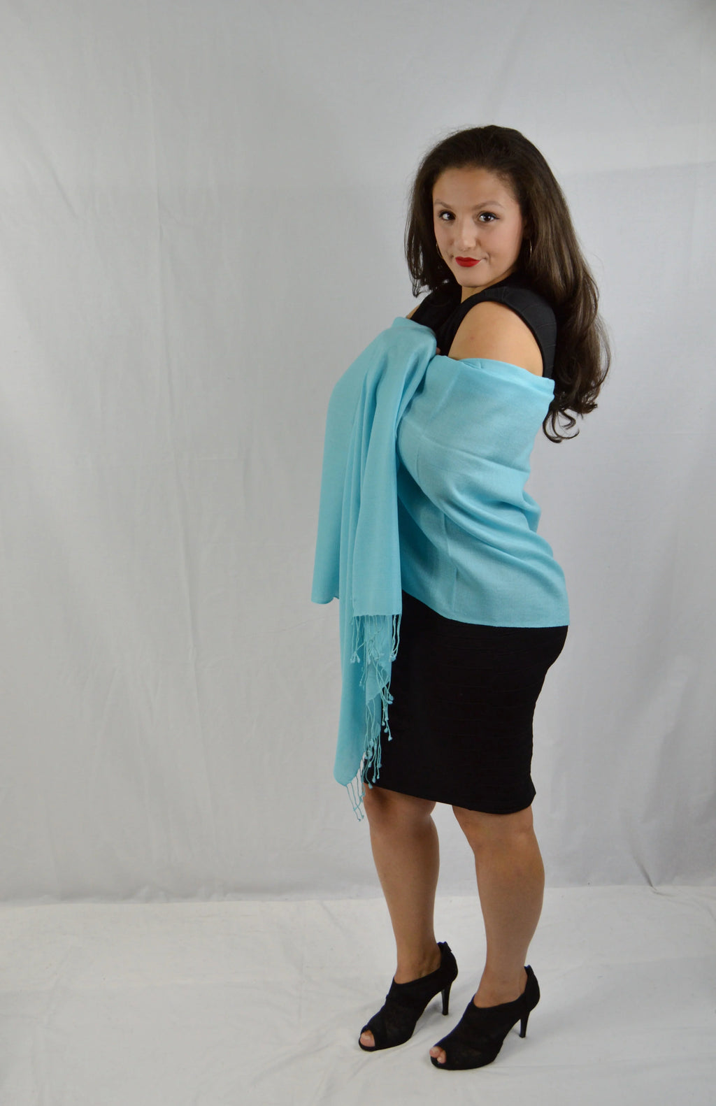 Shawl/Scarf/Scarves Pashmina Fancy Shawl/liquid Shawl/Summer Shawl/Evening Blue (Tiffany weight Regular Shawl) Shawl/Sheer Shawl/Light Shawl/Pashmina