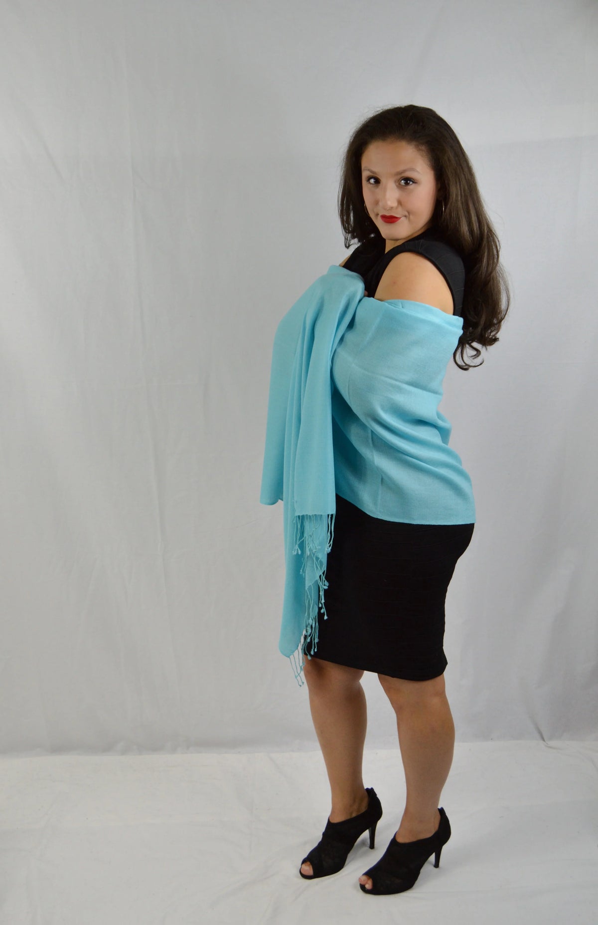 Shawl/Scarf/Scarves Pashmina Fancy Shawl/liquid Shawl/Summer Shawl/Evening Blue (Tiffany weight Regular Shawl) Shawl/Sheer Shawl/Light Shawl/Pashmina