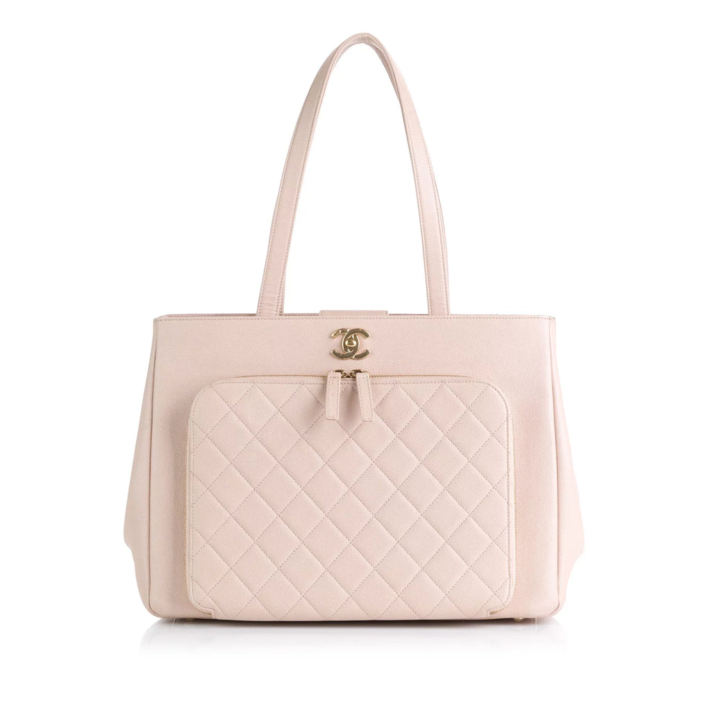 Authenticated Unisex Pre-Owned Affinity Tote Caviar Leather Business Bag Shopping (Good) Pink Tote