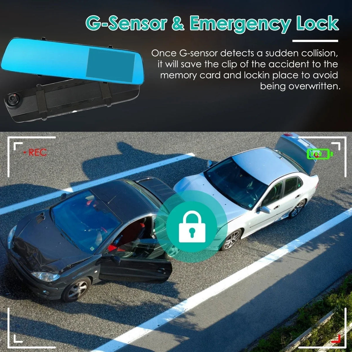 Camera with 140 Car Detection Cam Recording Loop Camera DVR Angle Motion 4.3in in 1080P Picture Recorder Dash Camcorder