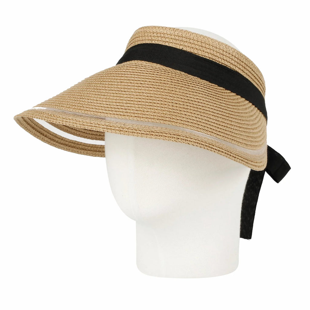 Wide Summer SLV1280 Hat Packable Sun Brim WITHMOONS Visor Beach Womens (Beige)