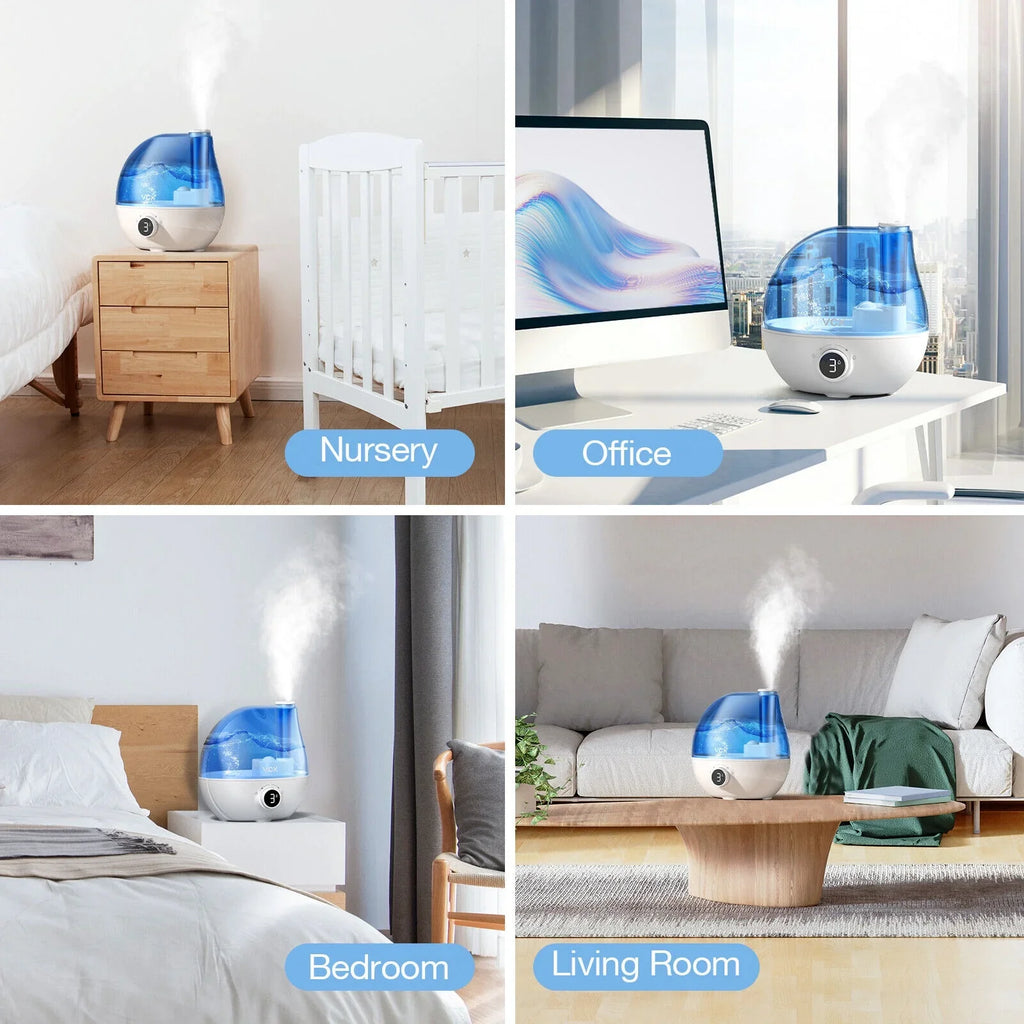 Rotation for for 24 Large 2.3L Indoor Room Baby Auto Hours Plants, Nozzle Mist Home Bedroom, Humidifier, 360° Run Cool 3 Use VCK Time, Quiet Air Mist Levels, Ultrasonic Nursery, Shut-Off, Humidifiers