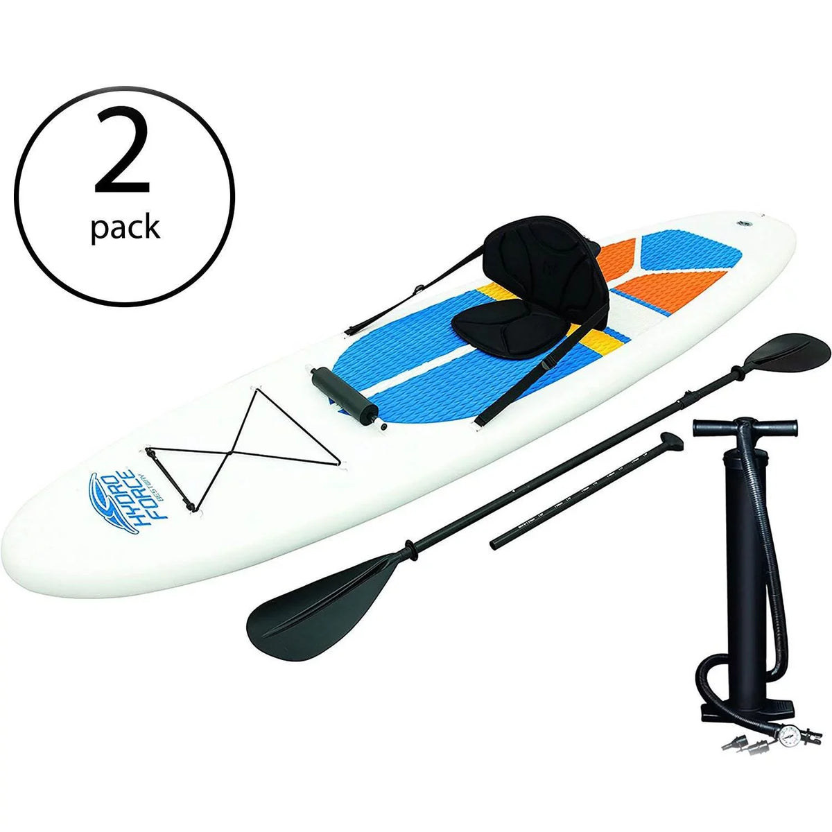 Stand Bestway Cap White Paddle Board (2 Hydro-Force 10' Pack) Inflatable Up