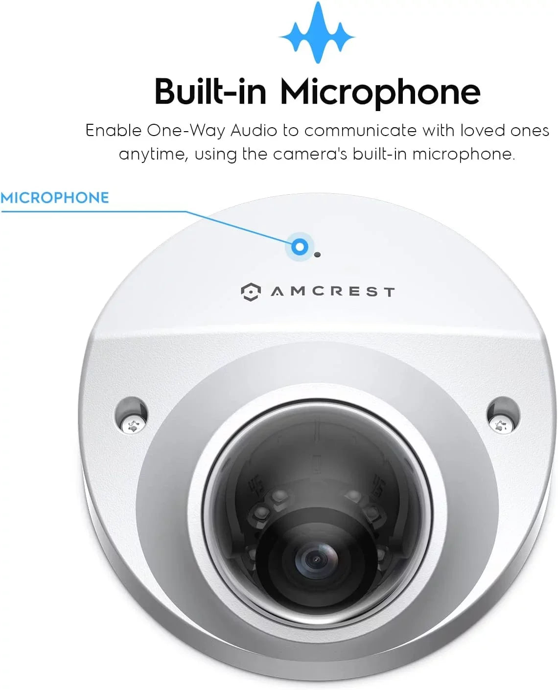 Wedge Night Built-in AI Perimeter 130° Camera IP IP5M-W1150EW-AI Vehicle Camera, Security Protection, exterior, Vision, & 98ft IP 5MP@20fps Detection, Human FOV, Amcrest Microphone, PoE 5-Megapixel