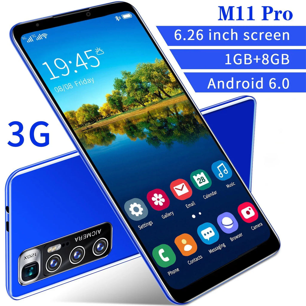 Full Android Screen 6.8 Ram Face Inch WILLBEST Pro 8G 1G M11 6.0 Rom and Phone Unlock Smartphone