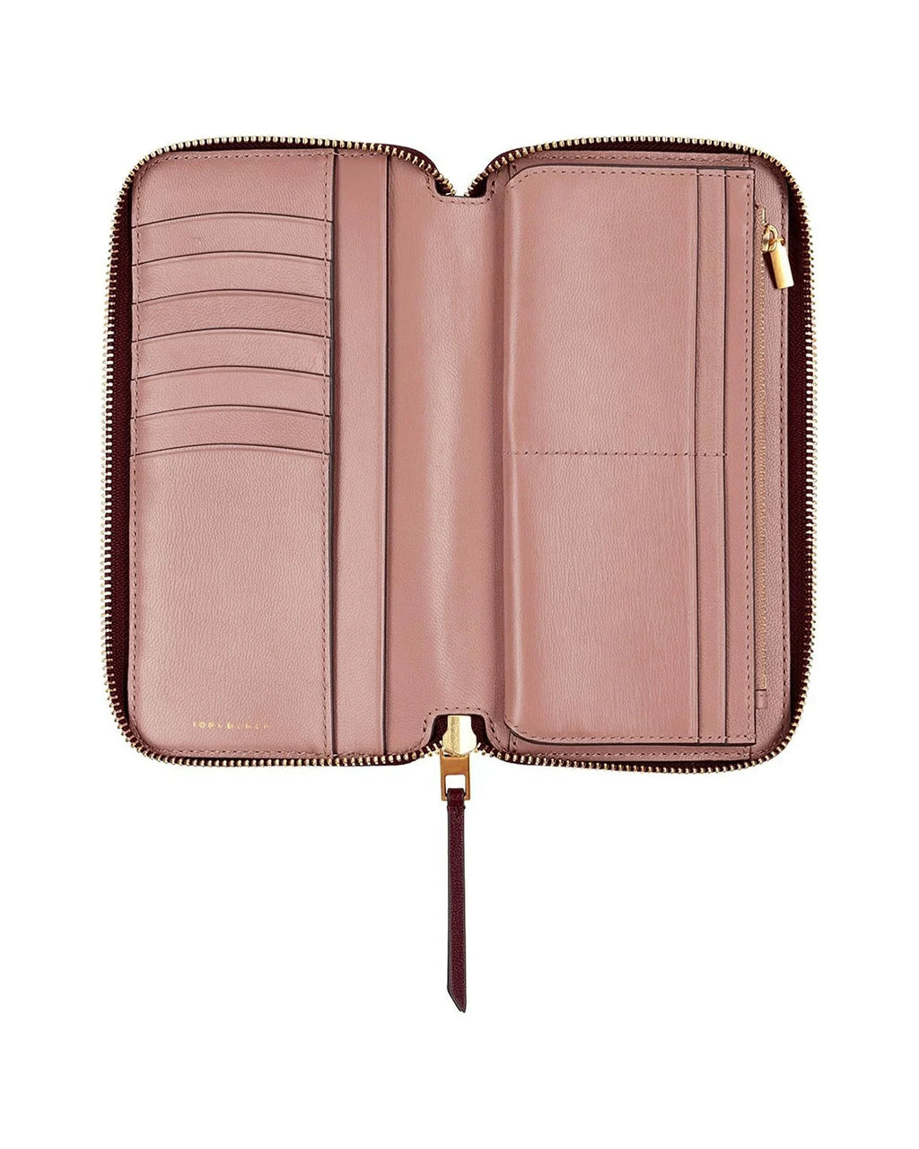 Leather Zip Wallet T Burch Continental Tory Women's Monogram