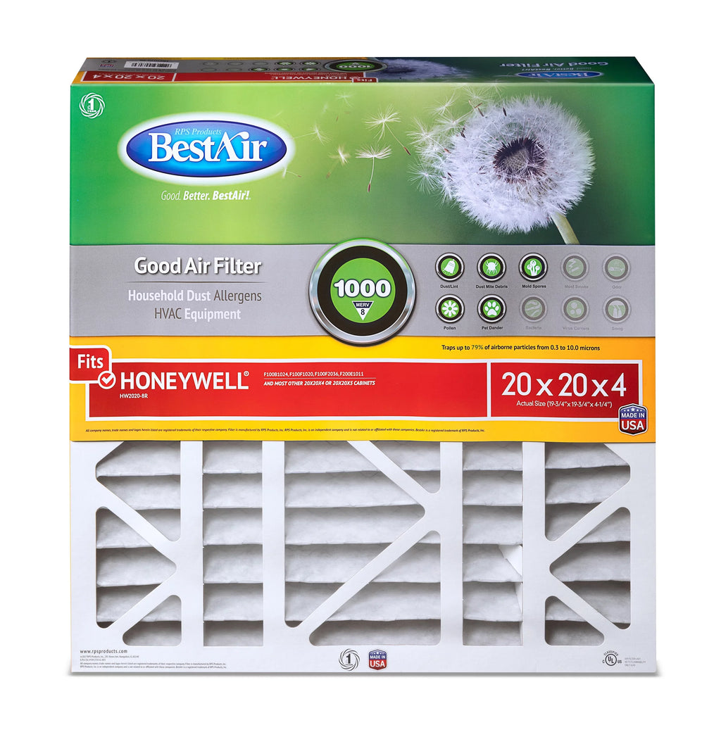 1000 MERV 8 Furnace Honeywell 20x20x4 Series HW2020-8R BestAir Filter