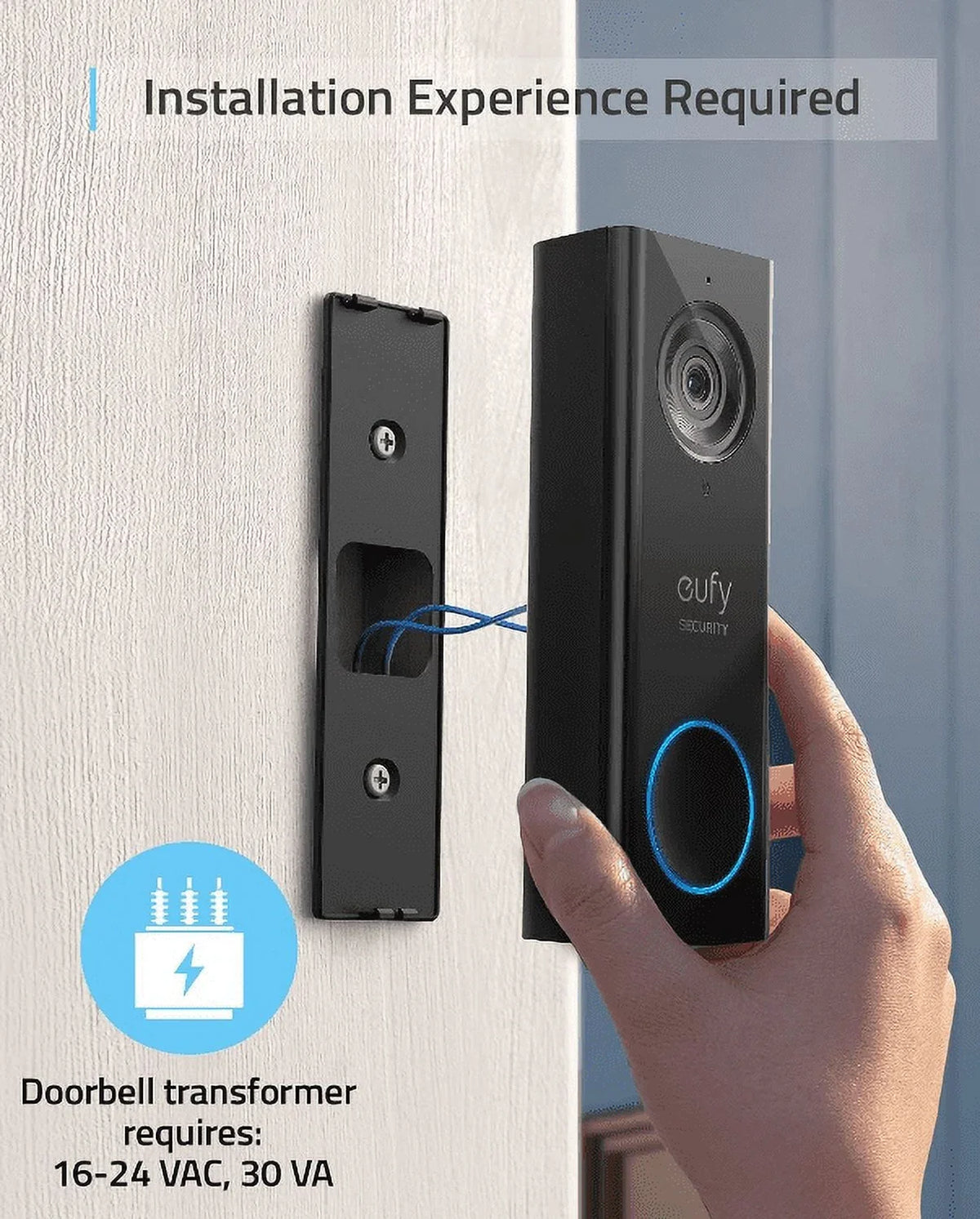 Resolution Open Eufy Doorbell 2K Box Wi-Fi Wires Doorbell, Video T8200 Security
