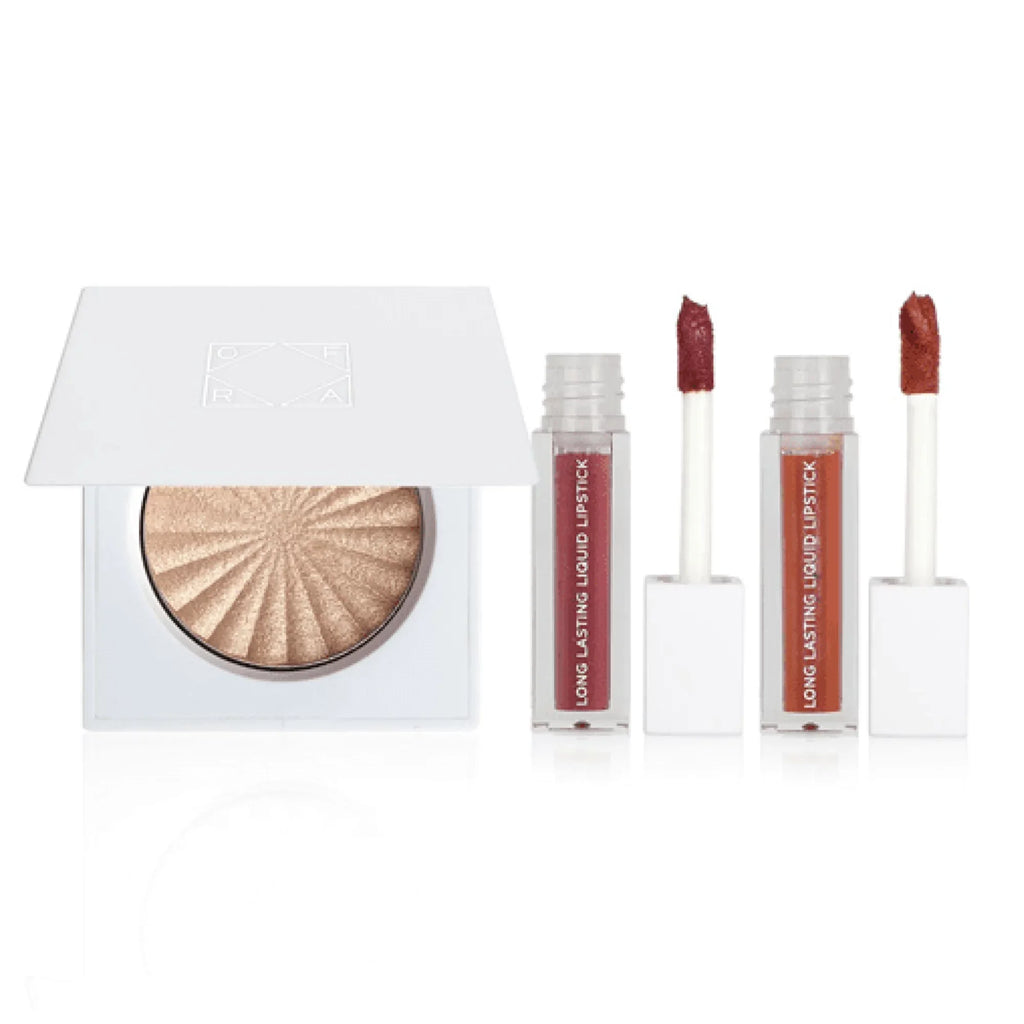 Set - piece - 3 & OFRA Winter Lipstick set Highlighter Holiday Heatwave -