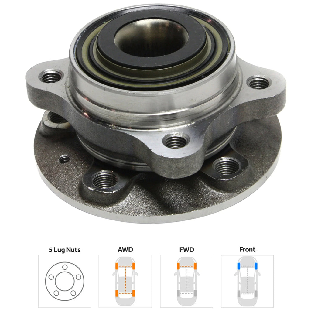 Volvo 2003-2007 2.9L included with Wheel 6Cyl Right Driver 3.2L 4.4L or Left Front, Passenger XC90 2.5L 8Cyl Compatible Bearing 5Cyl Hub