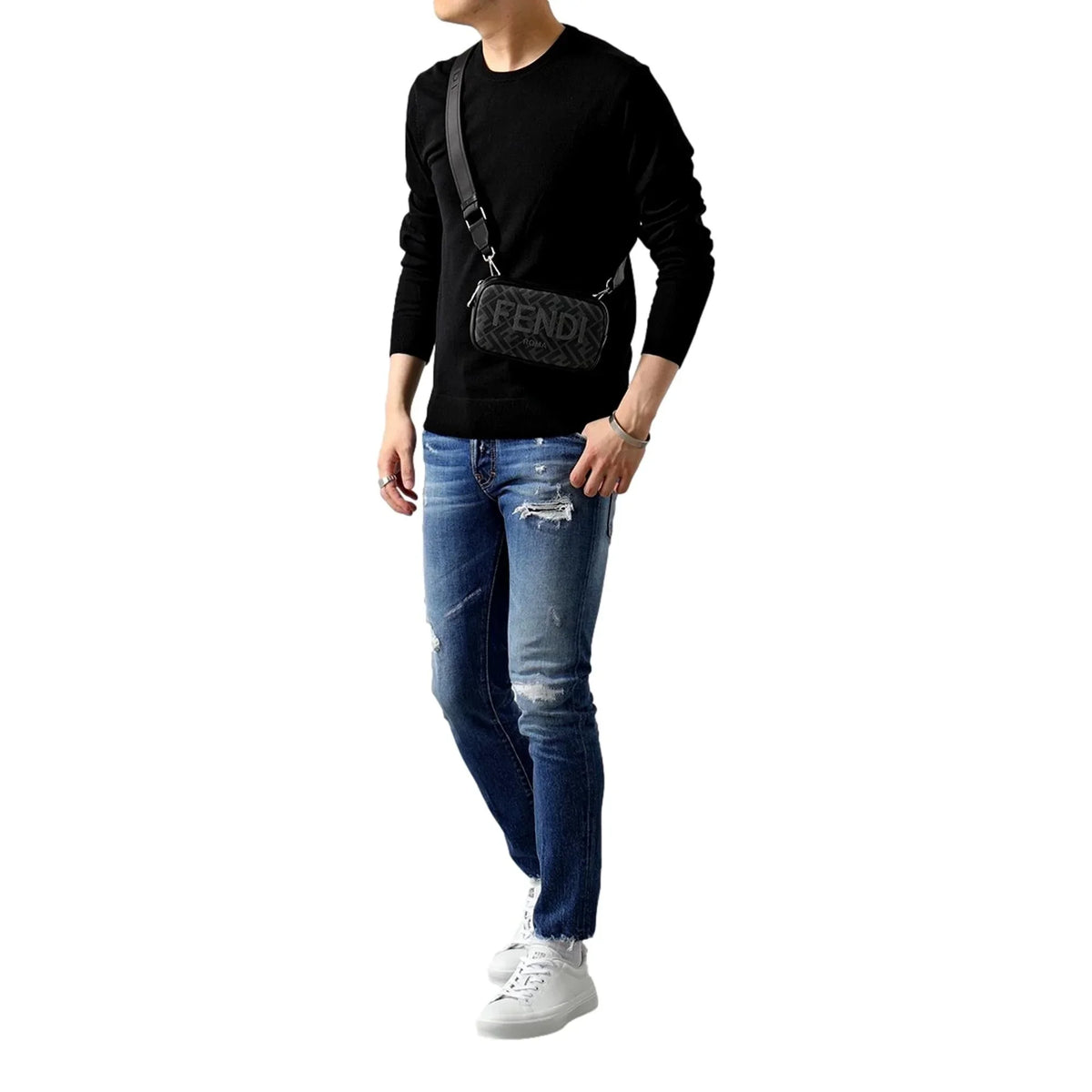 Mini Black Zucca Bag Crossbody Roma Canvas Fendi Camera