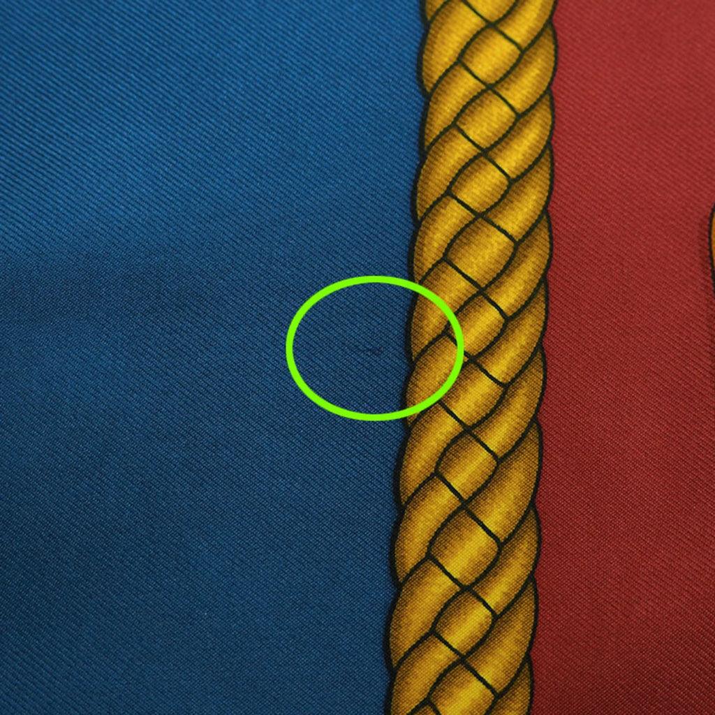 Tambour TAMBOURS HERMES (Good) Muffler Pre-Owned Blue LES 90 Taiko Hermes x Carre Red Scarf