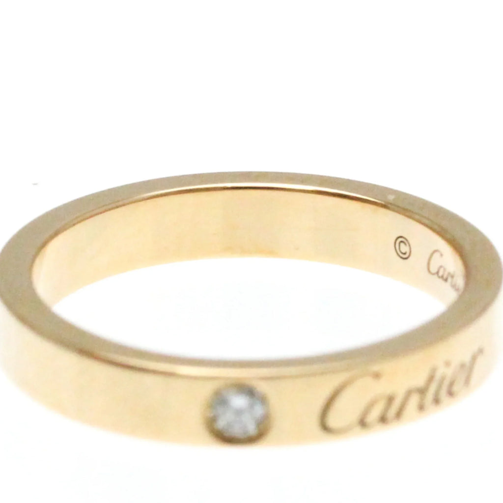 Diamond (Good) Band Gold Ring Pink Pre-Owned (18K) Fashion Cartier Pink Engraved Ring Gold