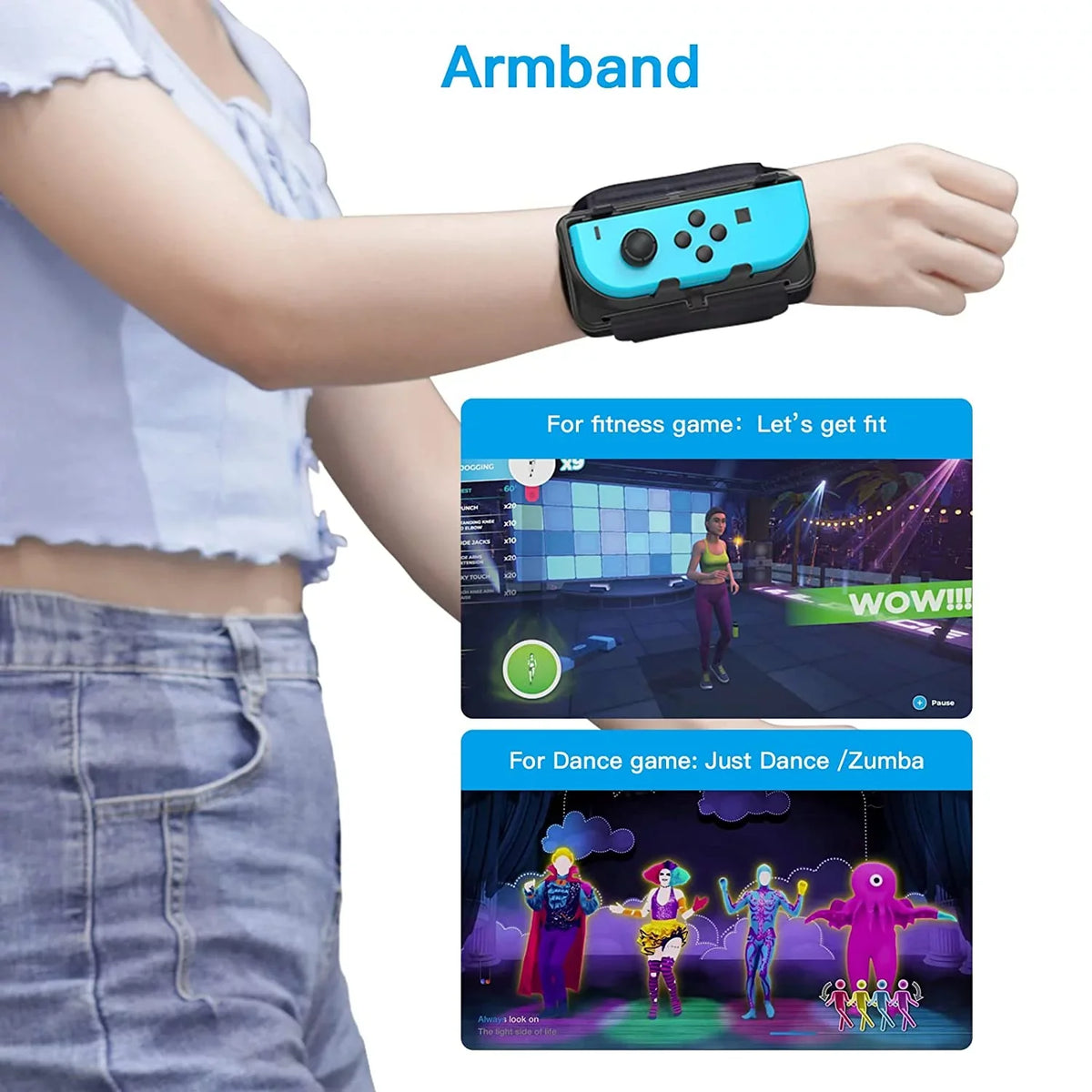 Compatible strap Nintendo Dance with 2-in-1 New Switch Fit Arm Adventure/Just Sports/Ring Leg Upgrade and