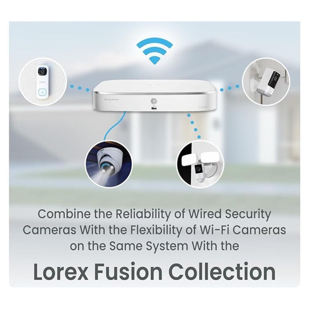 DVR and with 2TB 4K Wired Deterrence, Motion Compatibility and Capable 12 Smart Home Smart Detection, Fusion Camera 4 8 Active Lorex Wi-Fi