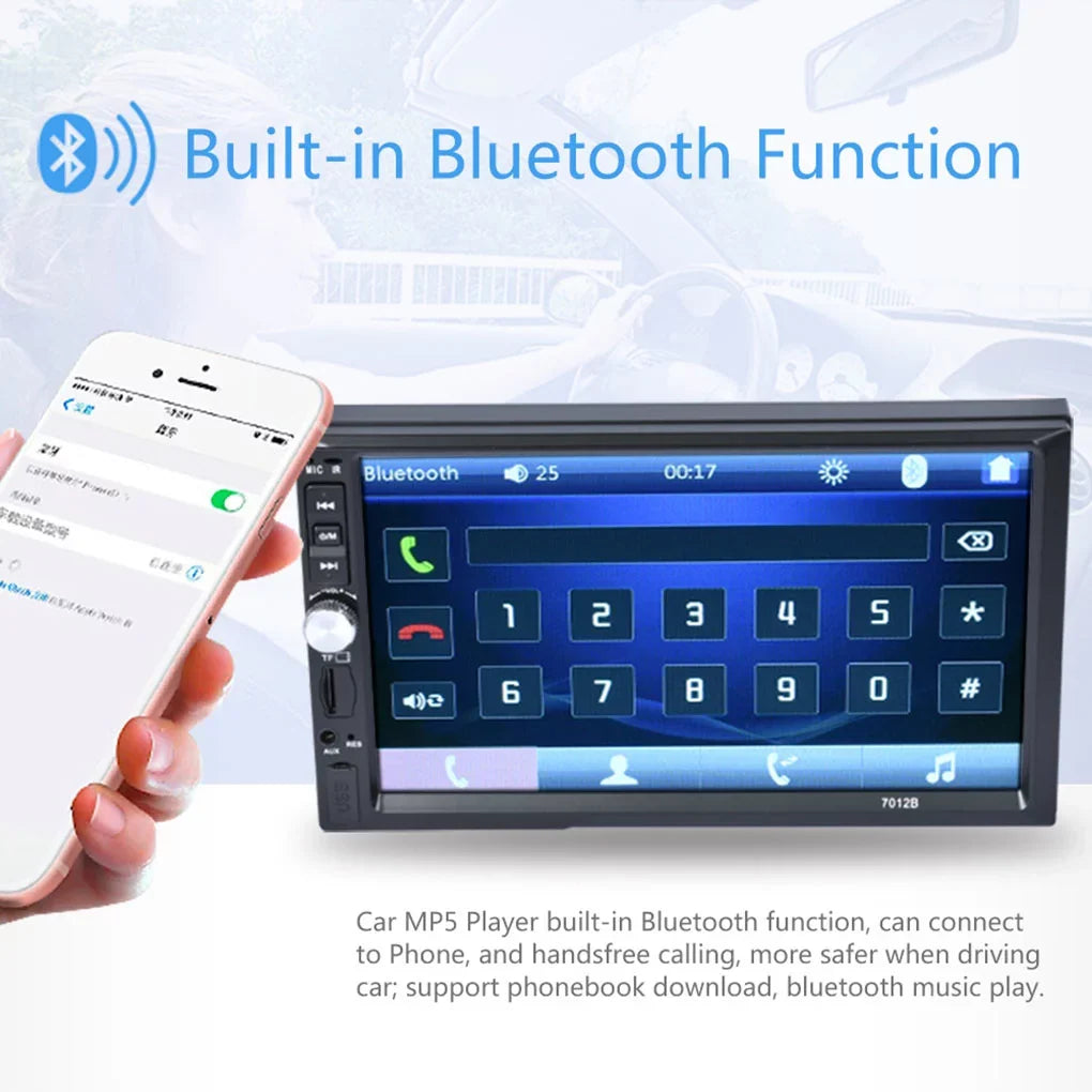 Mirror Double Support and And ios Camera Link(Both Stereo HD Radio Din 7" Reverse System) Bluetooth Android Car Touch Screen with
