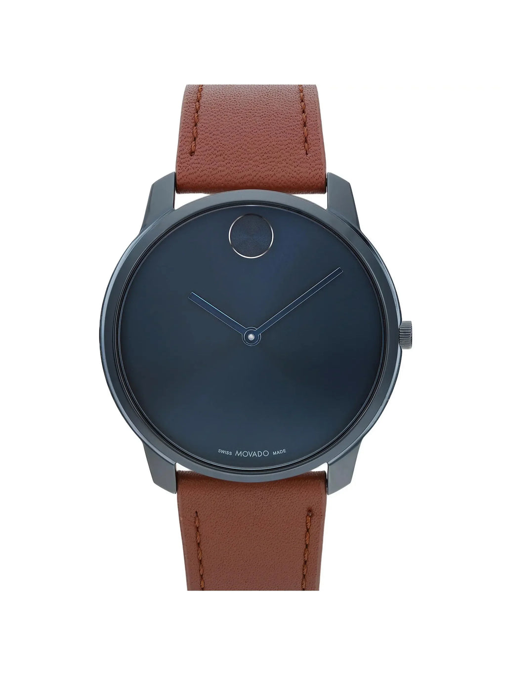 Men New Thin PVD 42mm 3600830 Watch Movado Blue Quartz Steel Dial BOLD