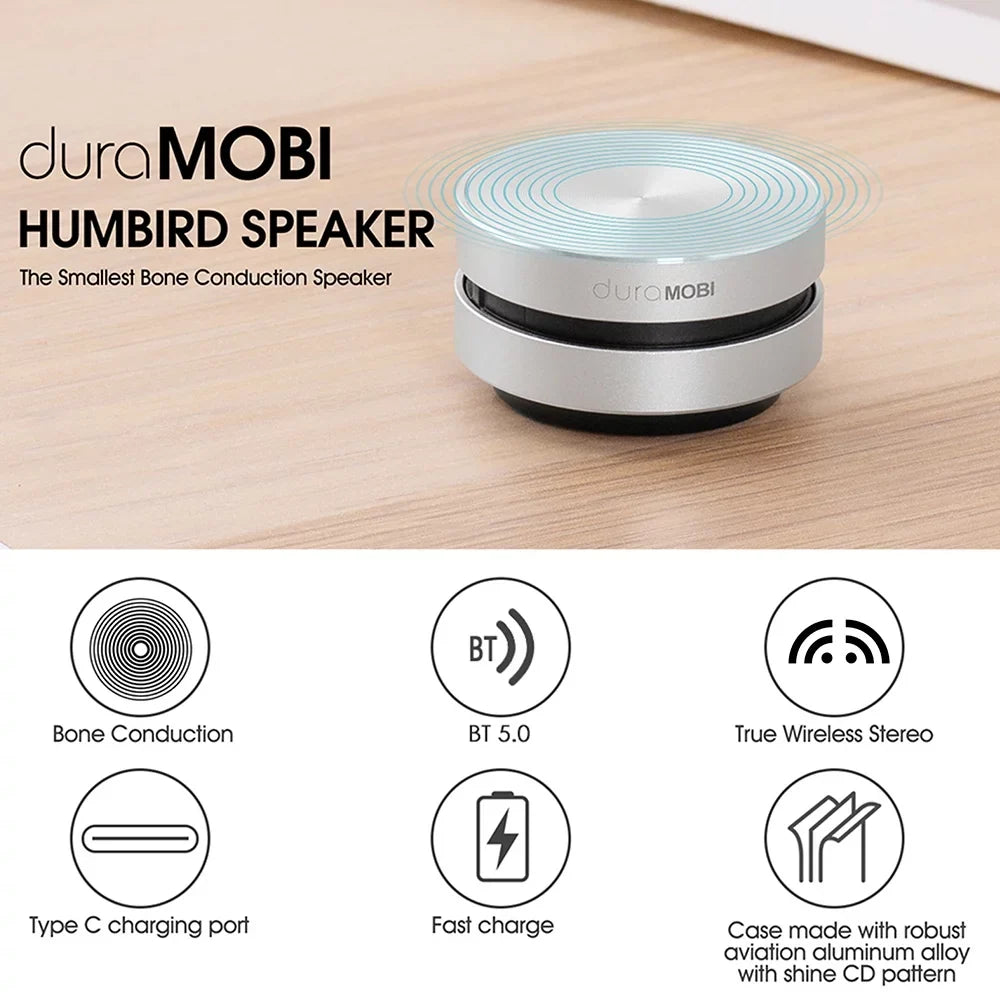 Conduction Sound Portable Bone MOBI Sound Box Silver BT Packs Dura Loud Stereo Mini 2 Speaker Built-in Speakers Wirelessly Mic