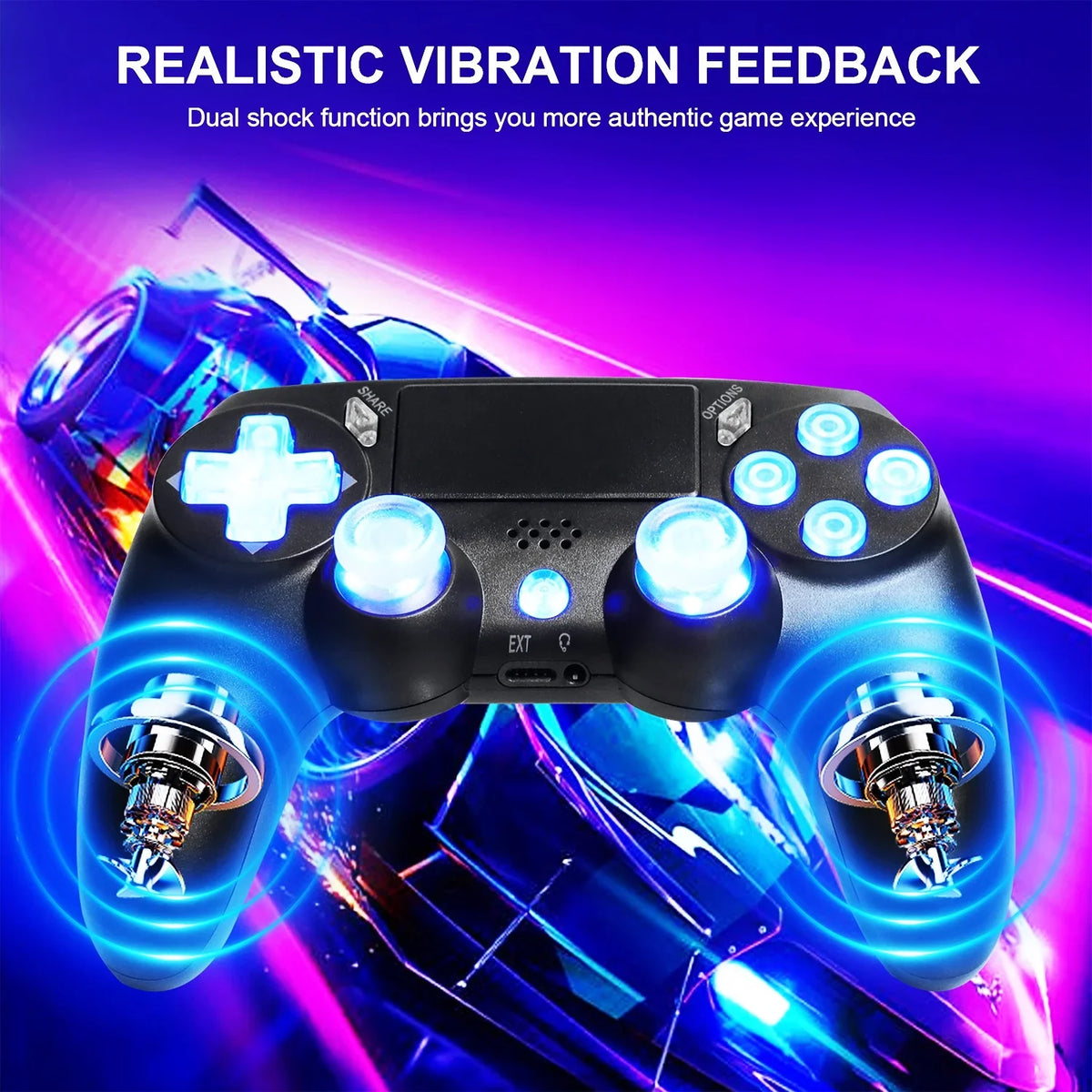 Wireless PS4/ for Console-Black SPBPQY Joystick Slim/Pro,Compatible PS4 Game Controller with Controller