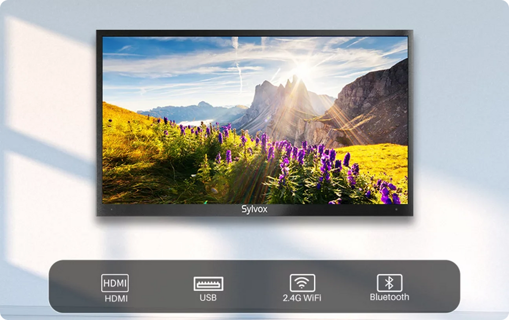 WiFi UHD SYLVOX TV, Pool High TV, Waterproof Sun Outside Brightness, exterior 4K Smart 55" Series 2000nits Restored Full Bluetooth IP55 Television Built-in APP, exterior Support (Refurbished)