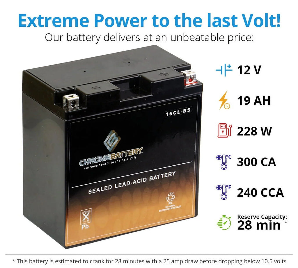 Sx Ski Yb16cl-bs Battery Jet for Kawasaki Chrome Cc Js650 87-'95 Battery