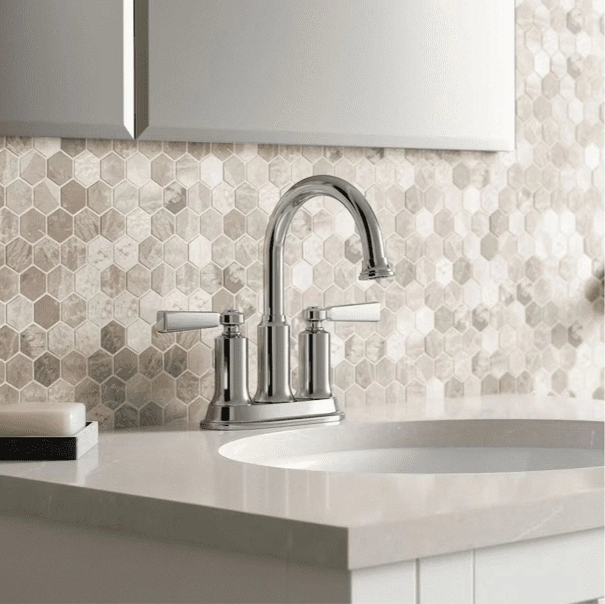 1.2GPM Kohler Chrome Polished Center-Set Sink Aderlee Bathroom Faucet,