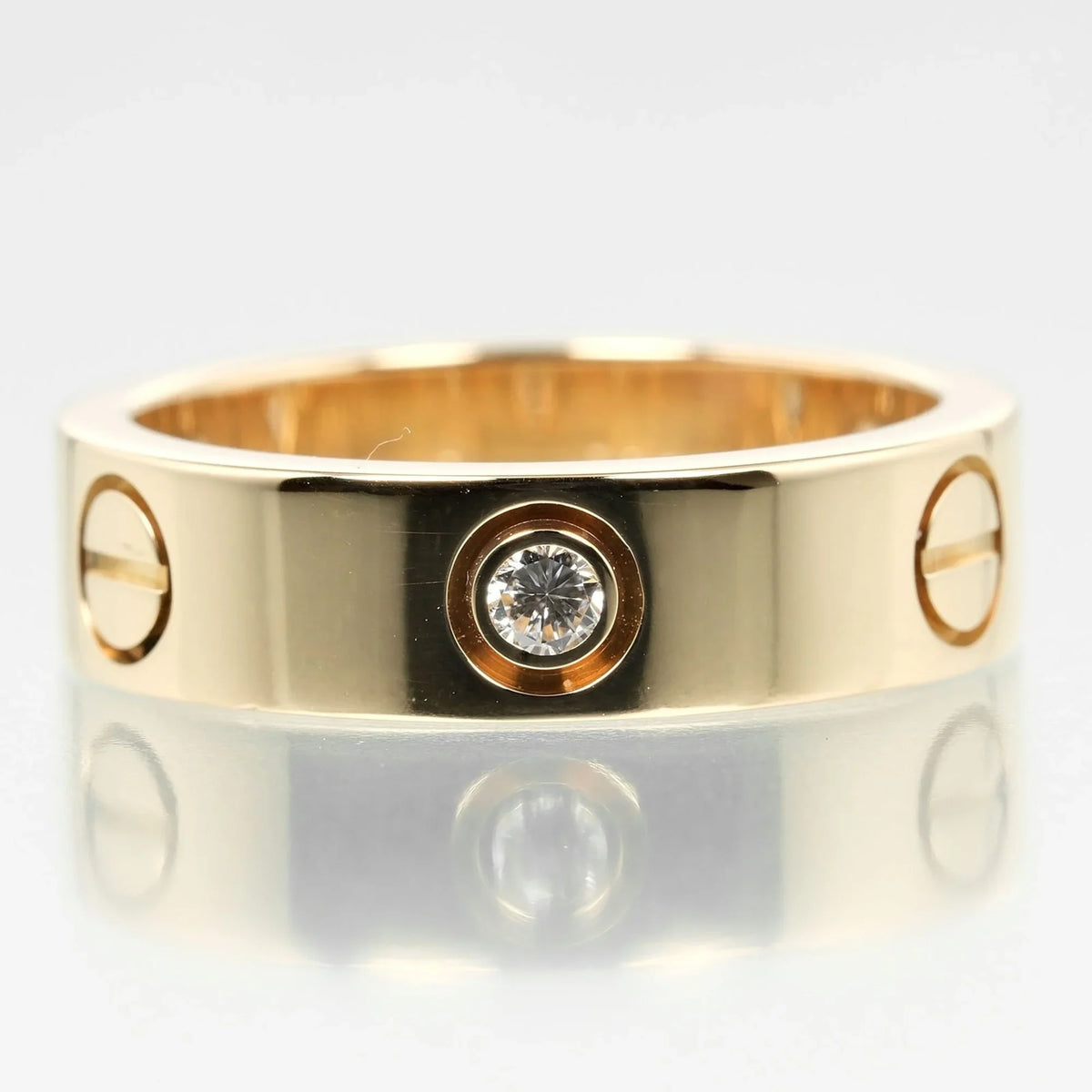 ring, gold, K18 dimension diamond, yellow approx. I132124019 3P, Cartier 8.67g, Love half 15 (Good) Pre-Owned