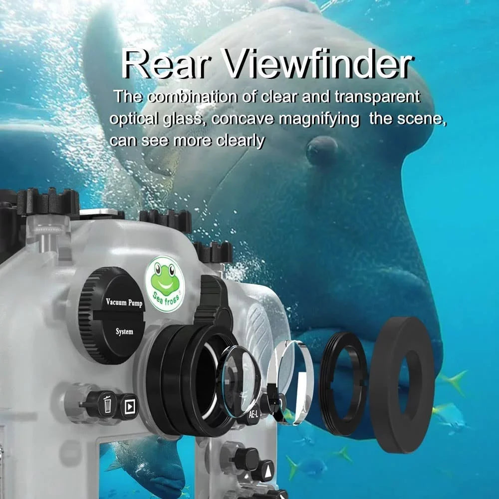 Flat Scuba Fuji Seafrogs X-T4 w/Short [40M/130FT] xt4 Fujifilm Camera Port Waterproof Housing for Underwater Case