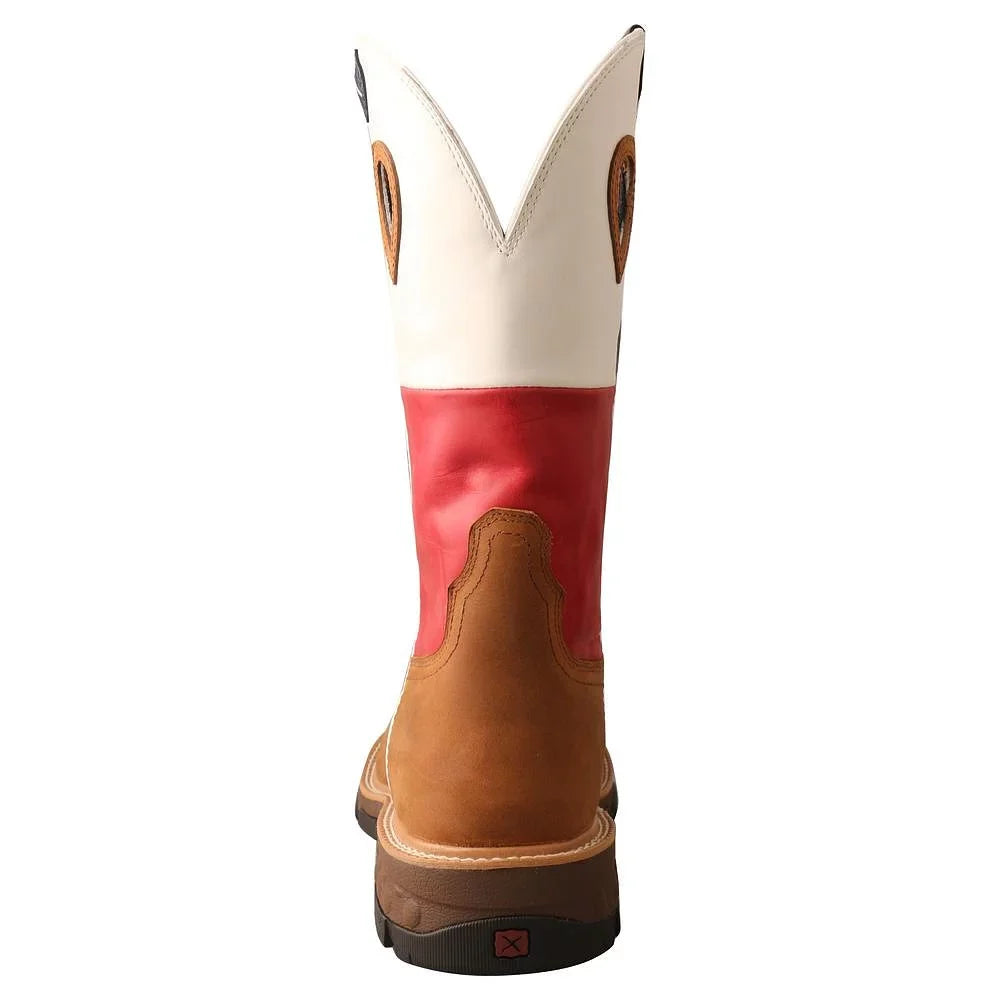 Texas X Soft Toe Men`s Boot MXB0007 12` Twisted Flag D Brown Twisted Light Boots Work 9 Brown X