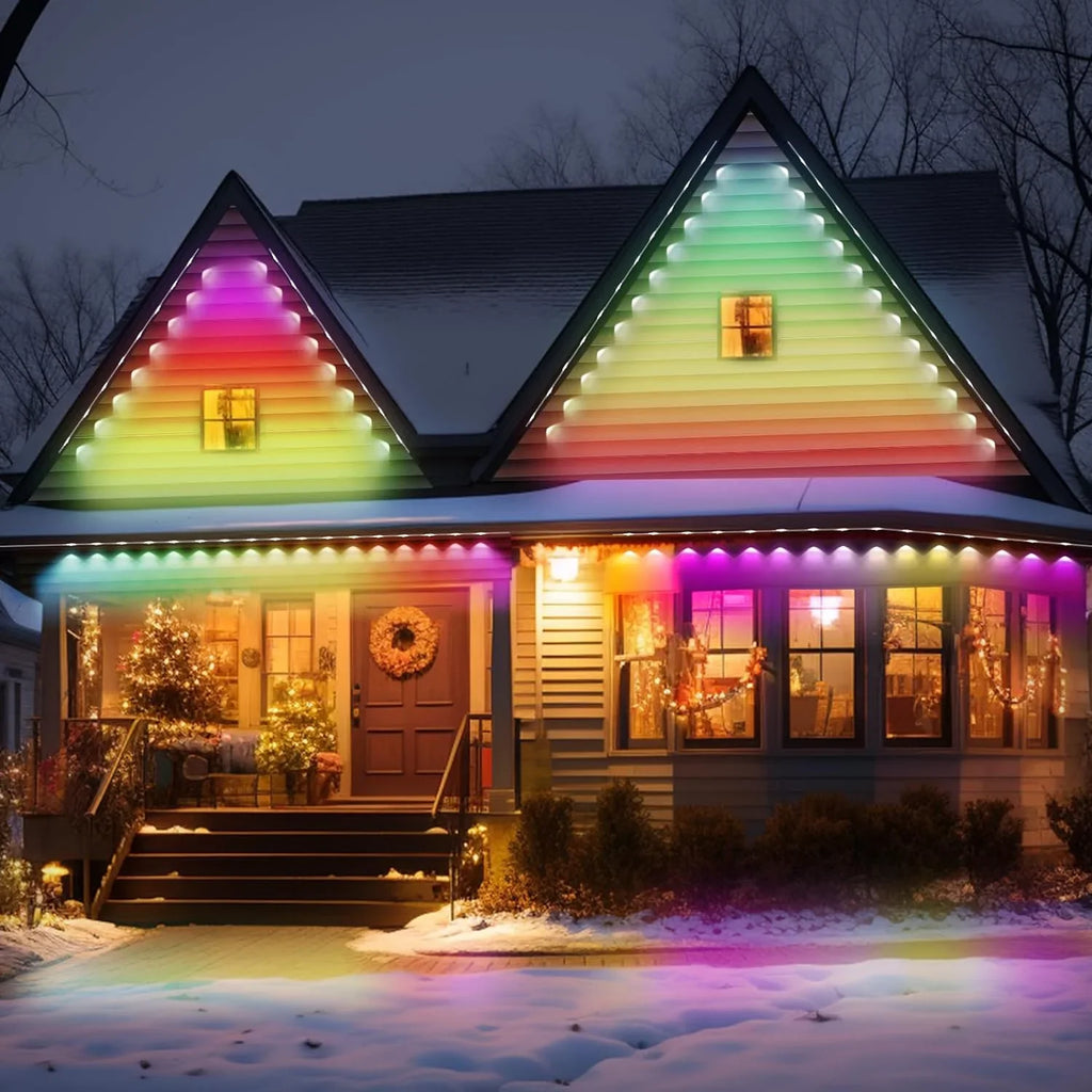 Lights, DIY Using, Remote 100ft Modes, and for Permanent Daily 72 exterior LED exterior Suitable with IP67 Work & RGB with Lights Alexa Holiday Eaves Waterproof, with Scene Lights