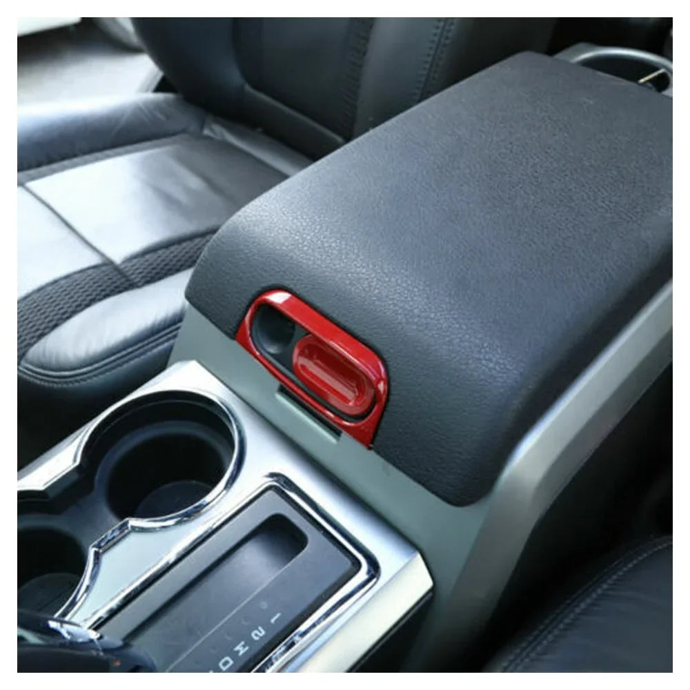 Box Center Console Armrest Cover Switch Accessories Red Teledu F150 Trim