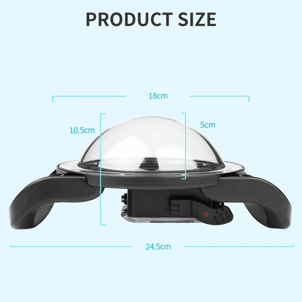 Eryue Ive Port Mashem Waterproof Camera Waterproof Dome Case Camera 9 180° 10 Case 45m 9 Port Wide Camera Dual Dual Case Port Handle SHOOT 180° 45m Port,Camera Case Handle