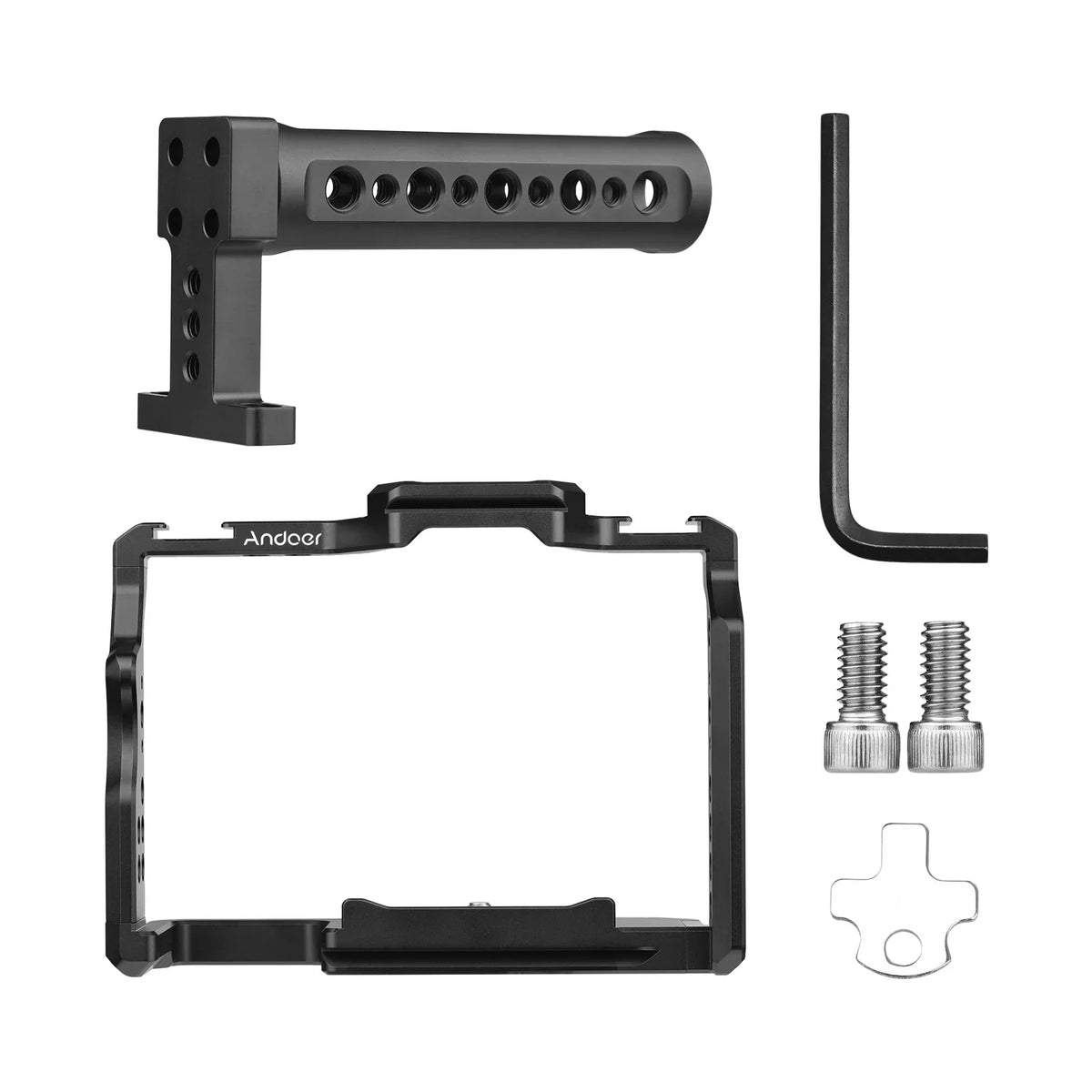 Cold Inch A7S A7III/ Mounts II/ with 14 III/ Andoer Numerous Kit A7R Shoe Handle Threads A7IV/ Cage + A7II/ Walmeck Dual II A7R Replacement Aluminum Alloy for Video