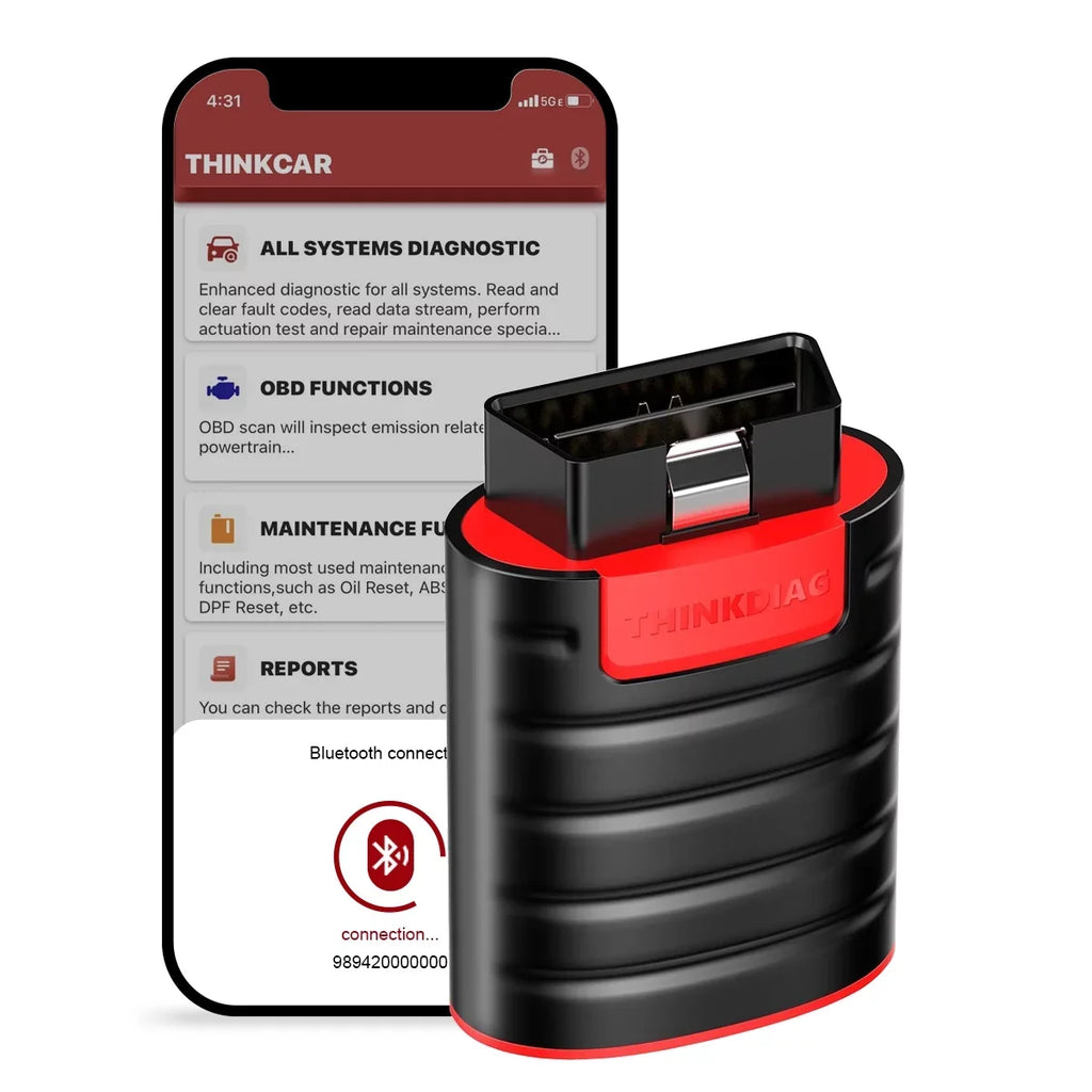 Tool Included) Bluetooth Systems Scanner Year THINKDIAG Maintenance Code Since Cars 1996- for OBD2 Functions (2 Car 15 Full Diagnostic Software Reader THINKCAR