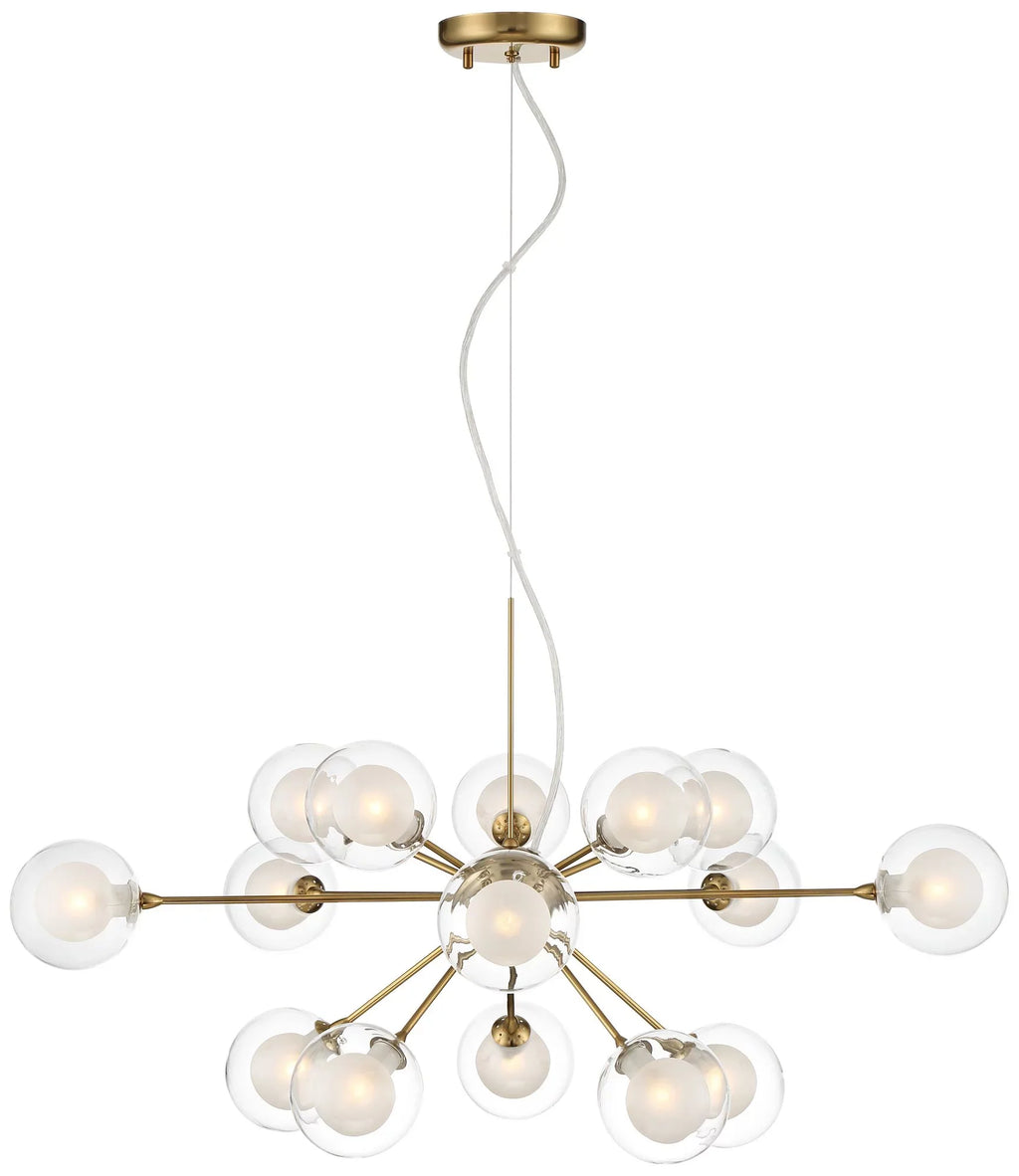 Chandelier Euro Shade Brass 30" Wide Century Spheres 15-Light Dining Sputnik for Kitchen Fixture Room Design Glass Mid Modern Possini Island Antique