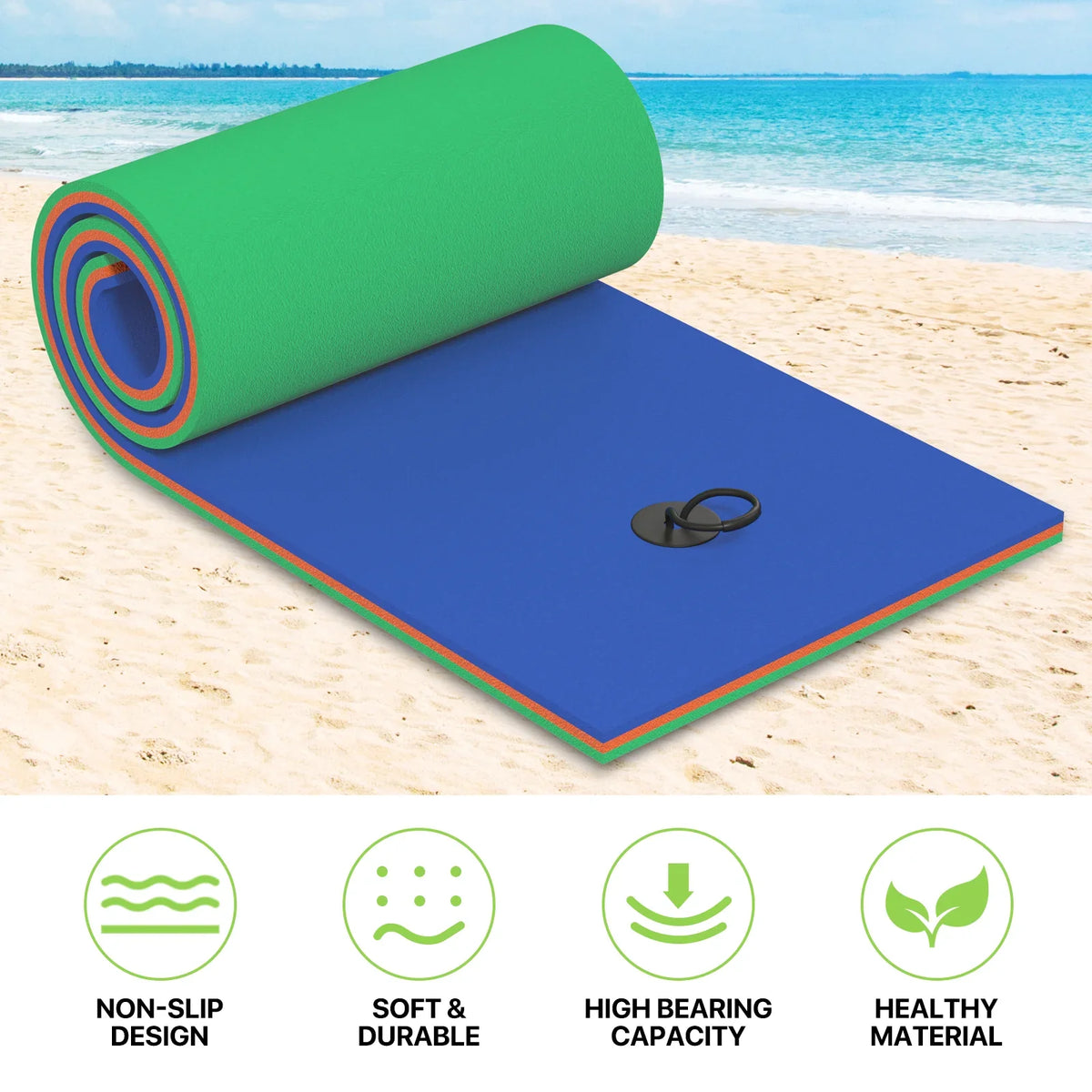 Float Lake Blue 3-Layer 6x2ft Mat Pad Lily liquid exterior Recreation liquid River Activities, XPE for Magshion Floating Foam Ocean liquid Mat, Pool Tear-Resistant Floating Pad,