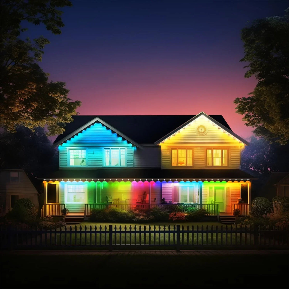 Lights, DIY Using, Remote 100ft Modes, and for Permanent Daily 72 exterior LED exterior Suitable with IP67 Work & RGB with Lights Alexa Holiday Eaves Waterproof, with Scene Lights