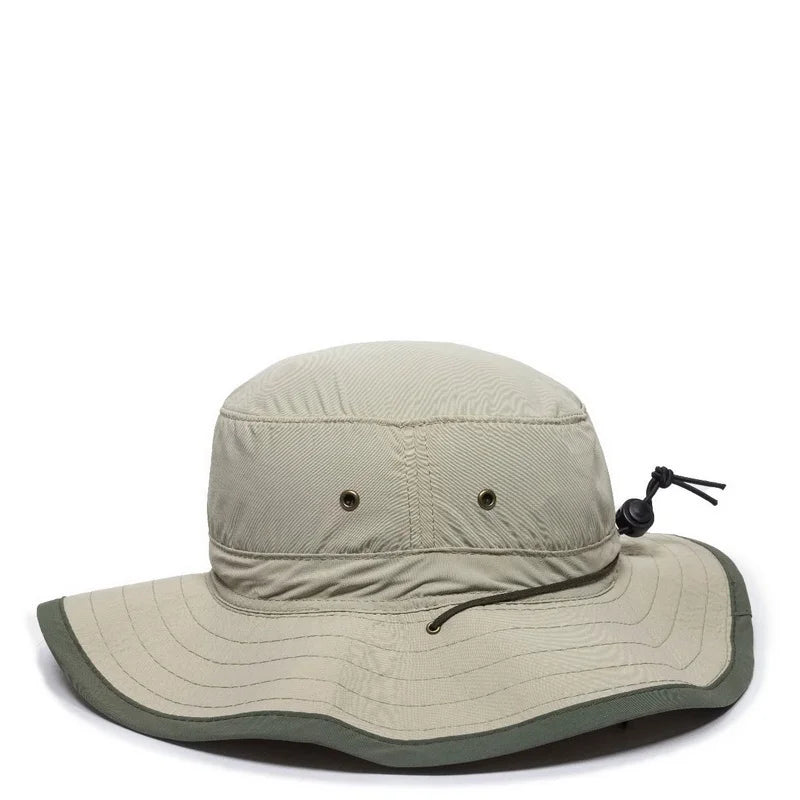 Explorer Sunblock BH-600 exterior Hat Khaki Leather Cord Cap Chin