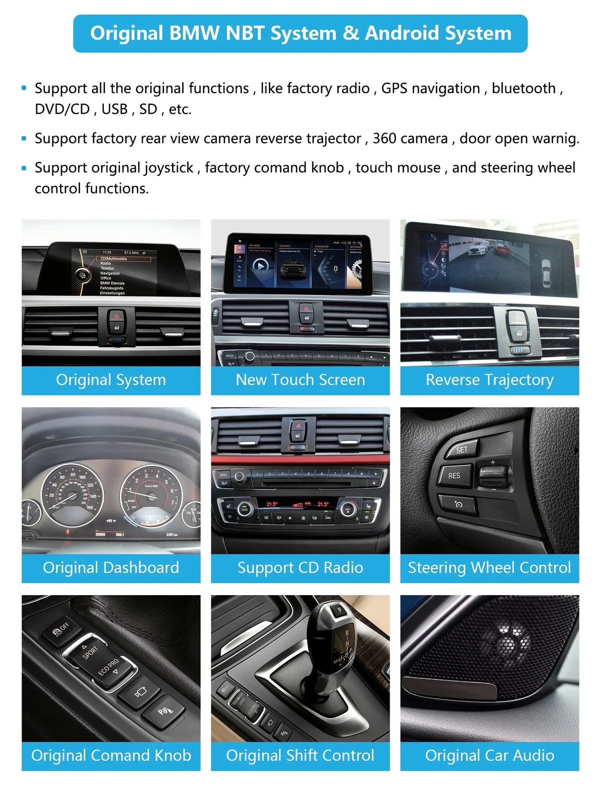 3/4 Carplay, F30/F31/F34/F35/F32/F33/F36 13 Multimedia Radio Mirrorlink, + Touchscreen Android 8G Road 2013-2016 Android Car Top Series for Radio with Car Inch Supports NBT, 256G Auto, 10.25