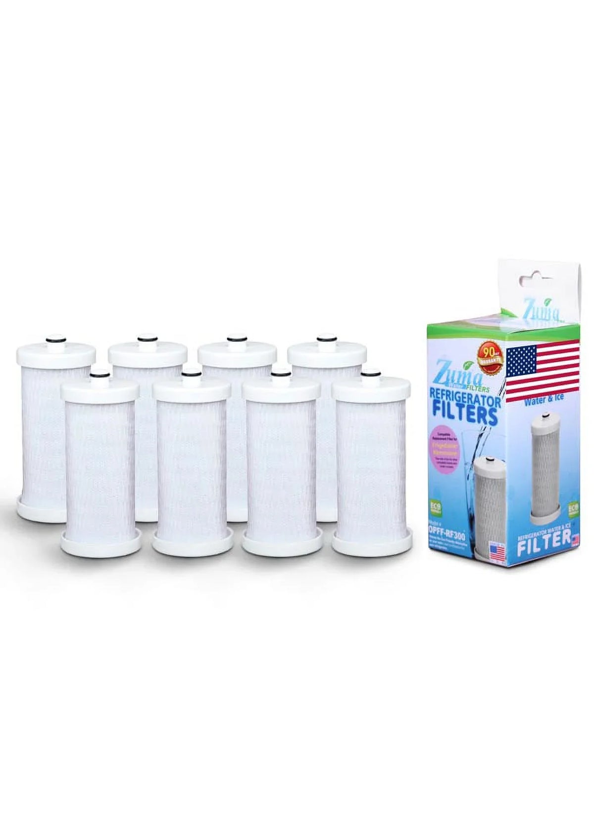 OPFF-RF300 Model in U.S.A. with Compatible Made - Ice Brand # ZUMA Frigidaire® and , 8 , Pack Filter , NGRG-2000 liquid -