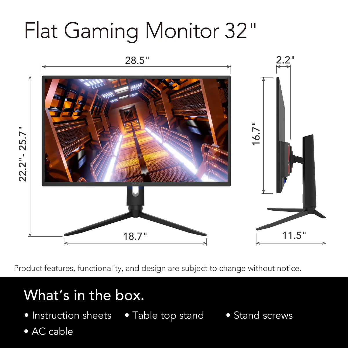 VA, 32" Enabled Funai 240Hz, FHD (FGM-32F445) 1ms, Gaming Monitor Premium FreeSync™ HDR, AMD