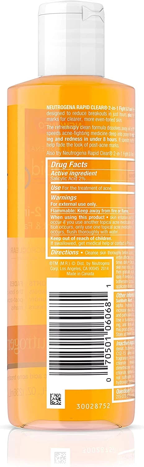 Rapid 2-in-1 of Clear & Fade 8 Toner Neutrogena 2) Fight oz (Pack