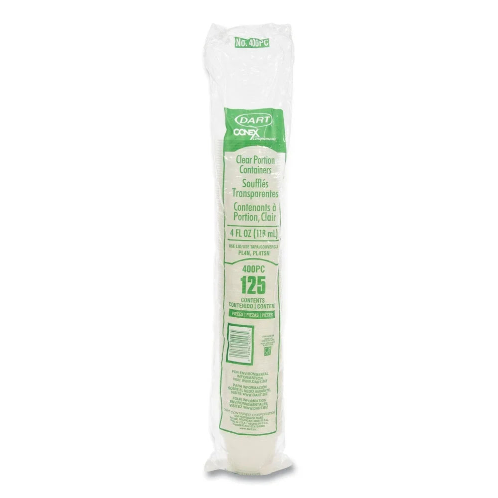 400PC Conex Polypropylene oz. 4 - Containers Dart Portion Complements Clear (2500/Carton)]
