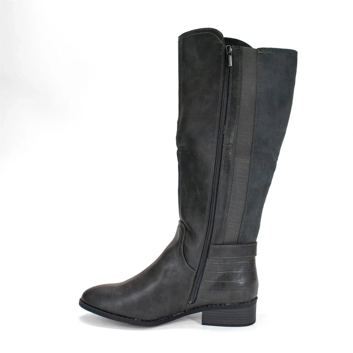 Calf Boot, Extra Wide Karen Leandraa Riding US Grey,8 Women's Scott M