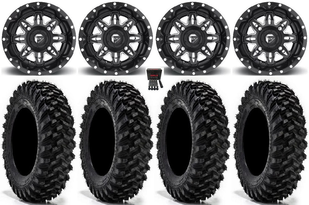 / Sticky / 1000 Can-Am Fuel Wheels Black Tires Warrior 15" XT Maverick Honda Pioneer 32" Lethal X3 Talon